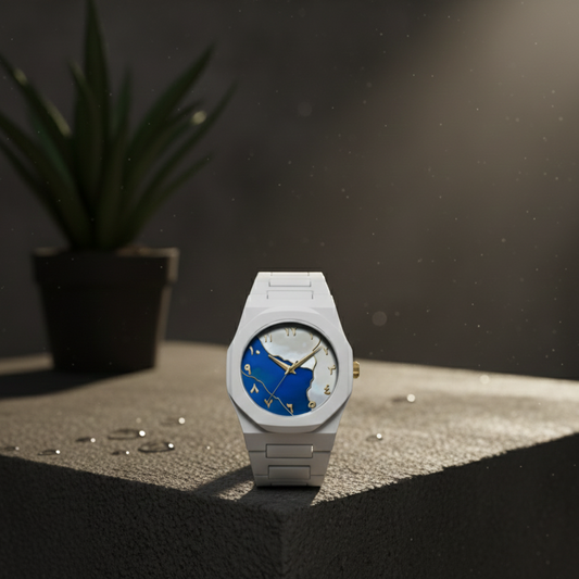 White Aura Watch Elegant Design Durable Build Comfortable Strap Clear Display Perfect For Daily Wear And Special Occasions Reliable Performance Stylish Look