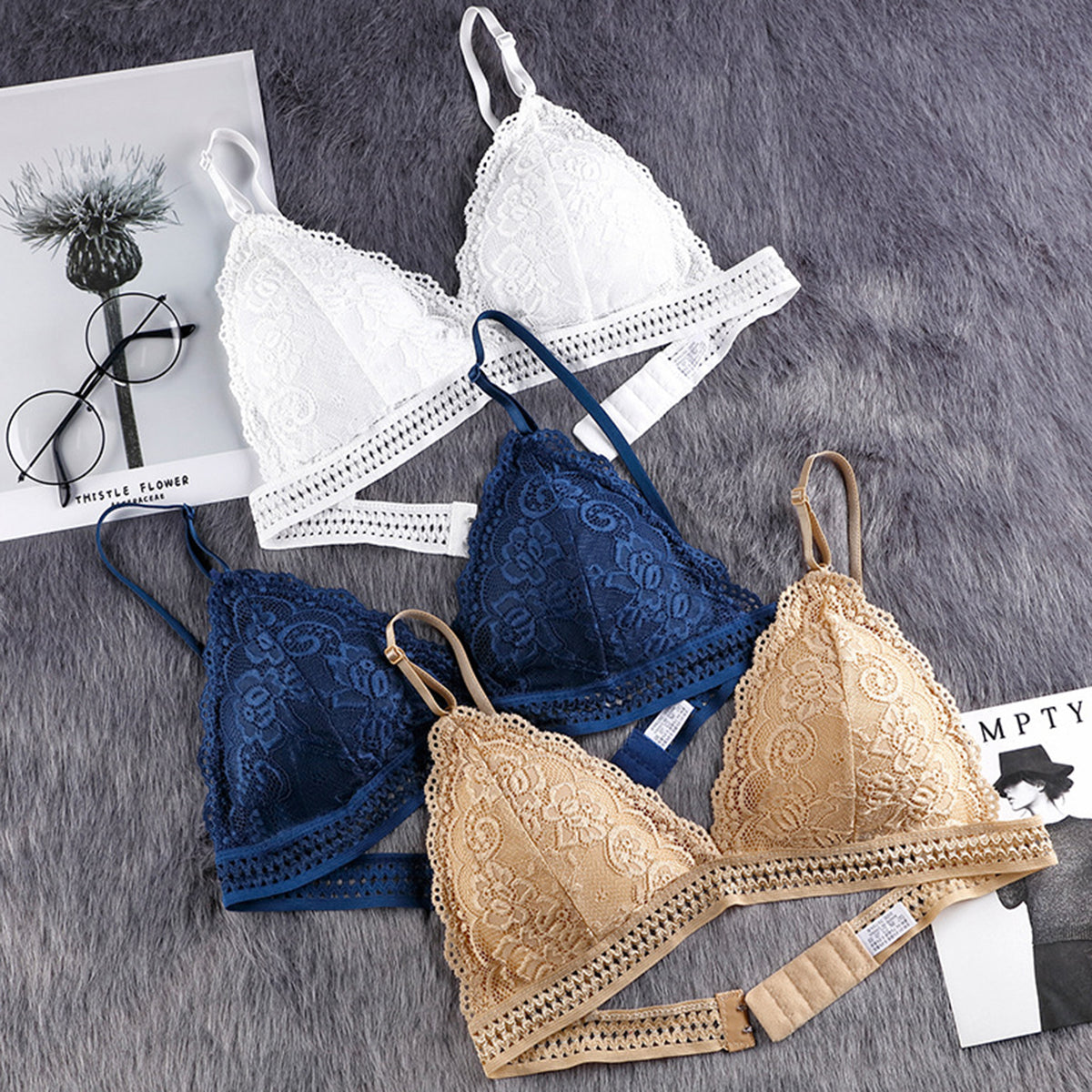 Deep V Lace Bra - Apparel Product Designed For Undergarment Wear And Daily Comfort Routine - Free Size