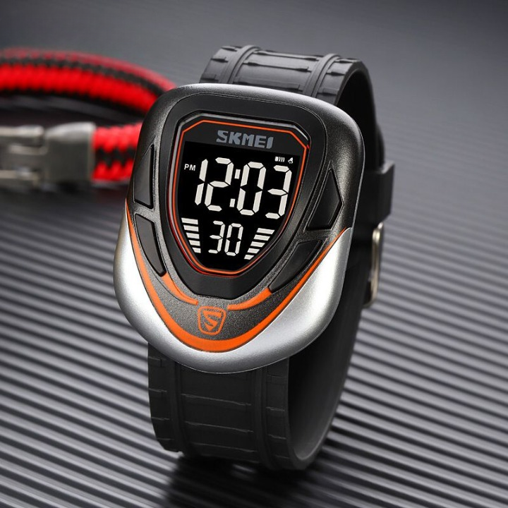 Skmei 1833 Digital Sports Men's Watch With LED Display, Waterproof, Multiple Time Zones, Stopwatch, Alarm, And Backlight For Outdoor, Sports, And Daily Casual Wear -(Without Box) | Smart Watch | Watch | Watch For Boys | - Black
