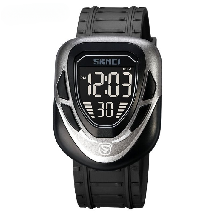 Skmei 1833 Digital Sports Men's Watch With LED Display, Waterproof, Multiple Time Zones, Stopwatch, Alarm, And Backlight For Outdoor, Sports, And Daily Casual Wear -(Without Box) | Smart Watch | Watch | Watch For Boys | - Black