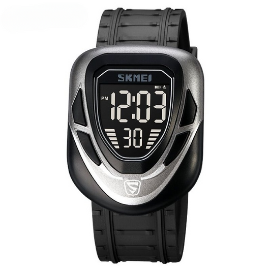 Skmei 1833 Digital Sports Men's Watch With LED Display, Waterproof, Multiple Time Zones, Stopwatch, Alarm, And Backlight For Outdoor, Sports, And Daily Casual Wear -(Without Box) | Smart Watch | Watch | Watch For Boys | - Black