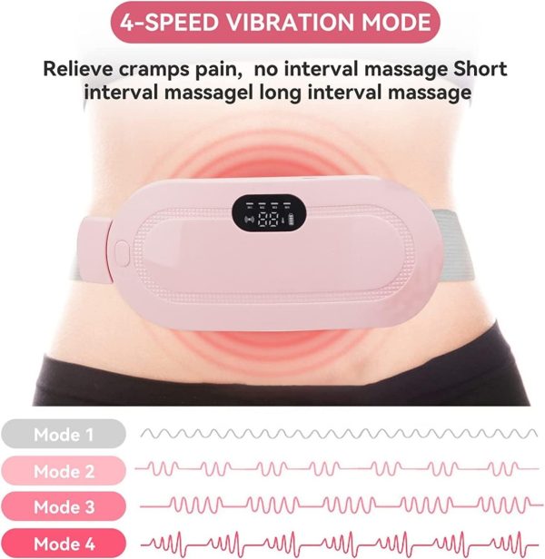 Heating Pad Women Period Pain Cramp Relief Belt -Portable Menstrual Heating Pad, Heated Belly Belt For Menstrual Cramp Relief With 3 Heat Levels And 4 Modes, Electric Belt Massage For Women And Girls - Electric Massager Machine