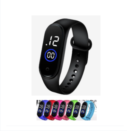 Latest M4 LED Watch Digital Sports Bracelet for Boys & Girls – Waterproof Touch Display – Random Band Color