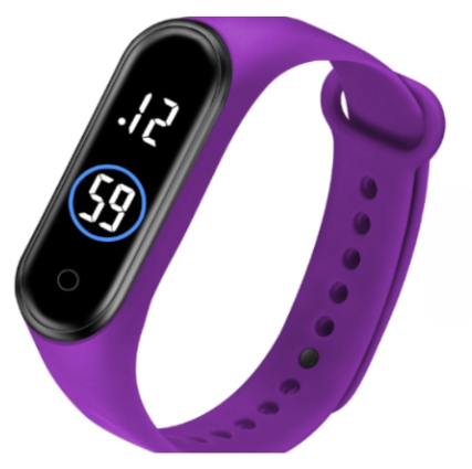 Latest M4 LED Watch Digital Sports Bracelet for Boys & Girls – Waterproof Touch Display – Random Band Color