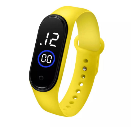 Latest M4 LED Watch Digital Sports Bracelet for Boys & Girls – Waterproof Touch Display – Random Band Color