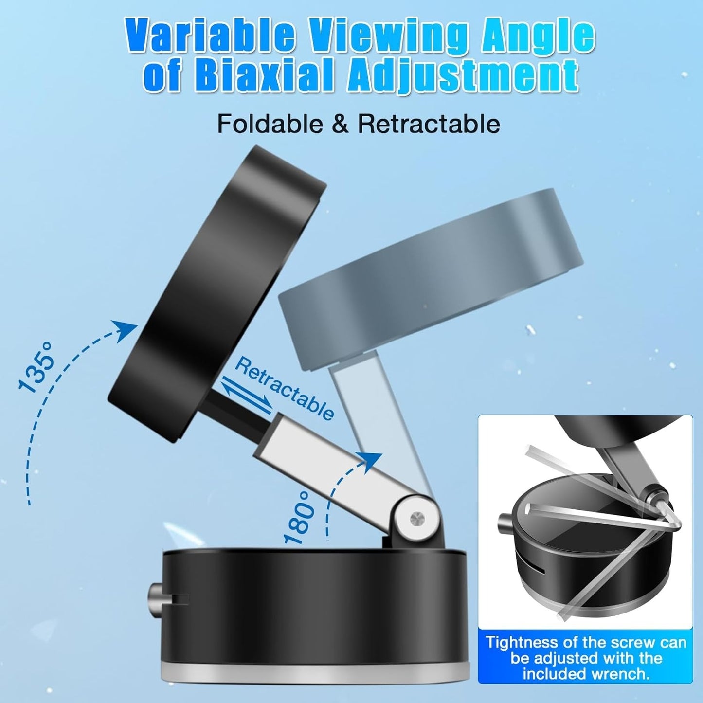 Vacuum Magnetic Suction Cup Folding Swivel Stand – Double-Sided Universal Mobile Phone Holder