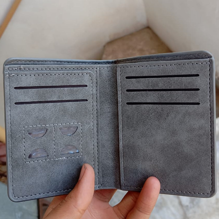 GU II Male Short Thin Man Wallet Providing Stylish Design Comfortable Use Durable Quality - Black