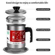 Oil Filter Pot 1.4L | Oil Strainer For Kitchen | Oil Container Pot Filter 1.4 Liter