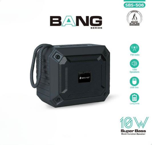SOVO Bang SBS-506 Bluetooth Speaker – Powerful Bass Wireless Portable Speaker with HD Sound – Built-in Microphone for Hands-Free Calls