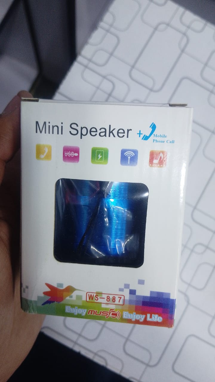 WS-887 Mini Portable Bluetooth Speaker – Rechargeable Wireless Music Player with Mobile Call Support