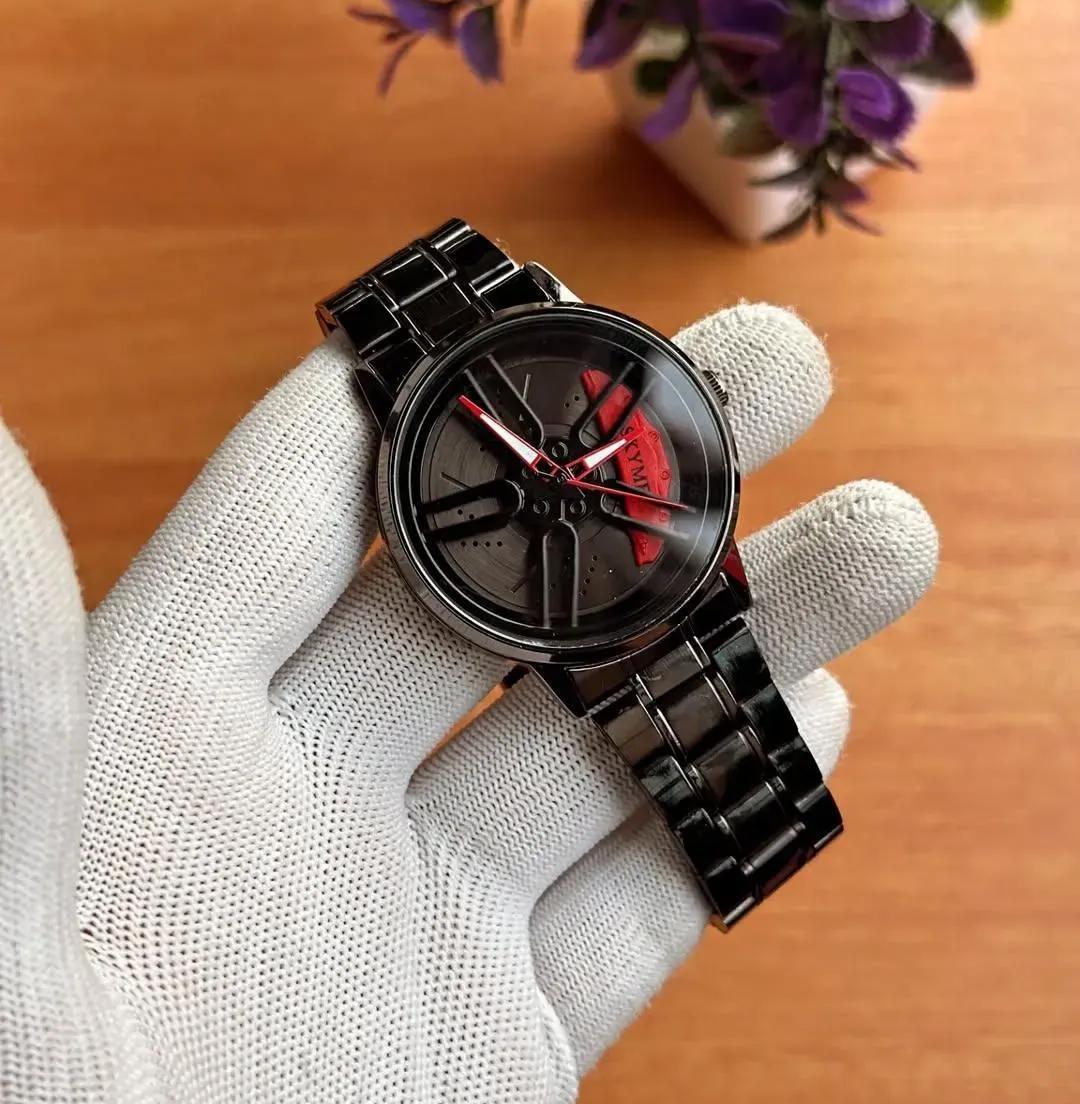 Men's Stylish Spinning Dial Watch – Premium Rotating Wheel Design Wrist Watch For Men