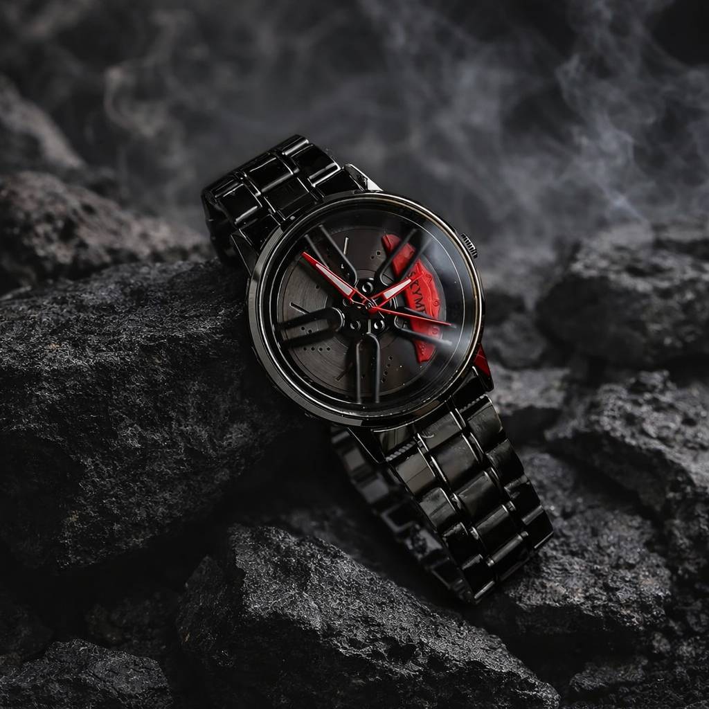 Men's Stylish Spinning Dial Watch – Premium Rotating Wheel Design Wrist Watch For Men