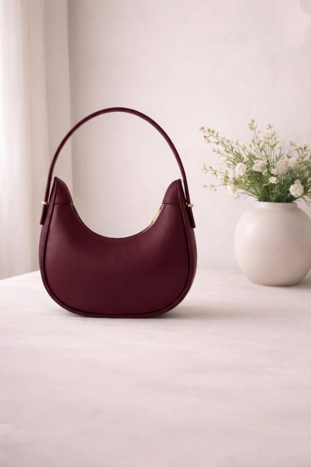 Half Moon Shoulder Bag Minimalist Elegant Handbag For Women