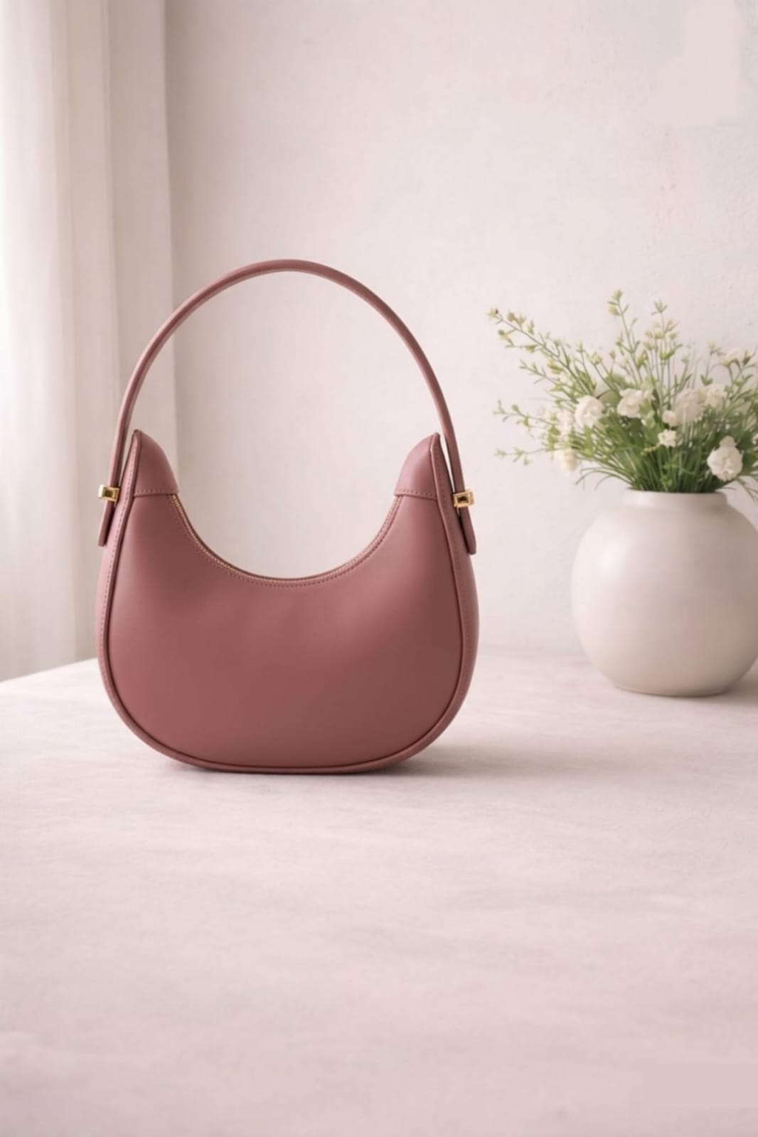 Half Moon Shoulder Bag Minimalist Elegant Handbag For Women