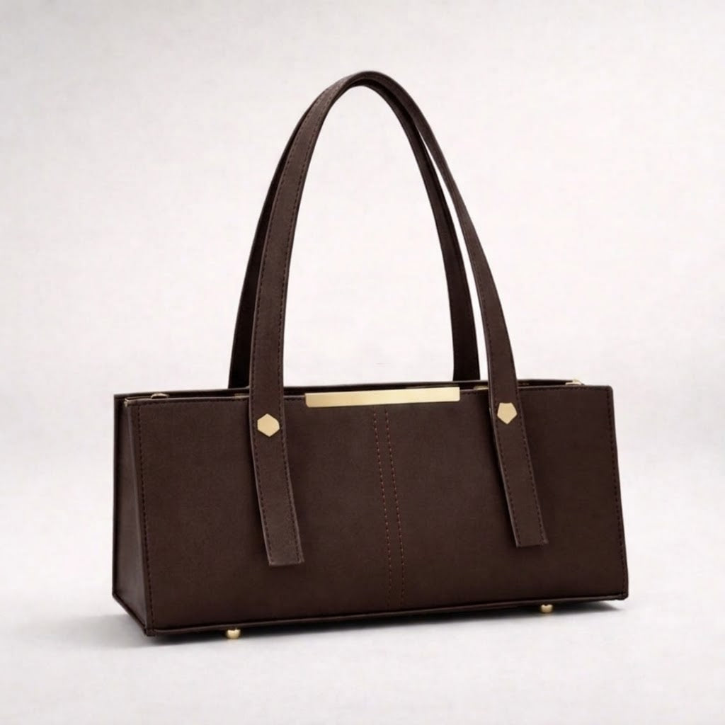 Grace Line Structured PU Leather Tote Bag For Women