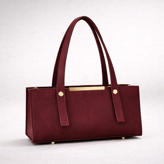 Grace Line Structured PU Leather Tote Bag For Women