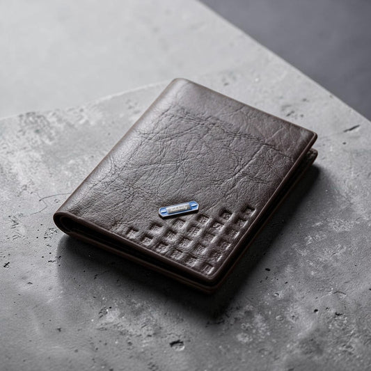 Balebaily Square Pattern Bifold Wallet | Compact PU Wallet for Men & Women Black