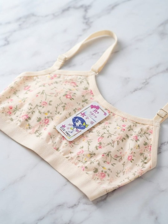 Summer Stuff Soft Printed Cotton Lawn Teenagers Bra – Beige