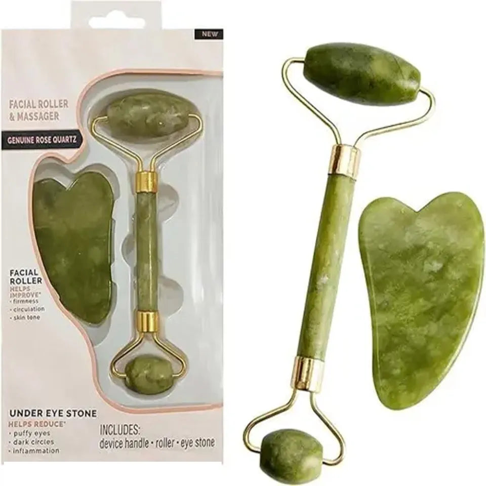 Flawless Jade Roller With Marble Stone | Facial Massage Roller For Skin Care, Relaxation & Daily Beauty Routine
