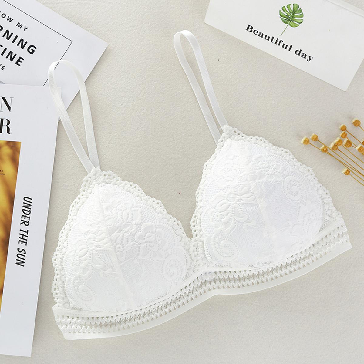 Deep V Lace Bra - Apparel Product Designed For Undergarment Wear And Daily Comfort Routine - Free Size